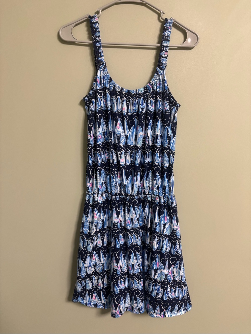 Lilly Pulitzer Loro Romper Low Tide Navy Sails Stripes Size Small Resort Beach
